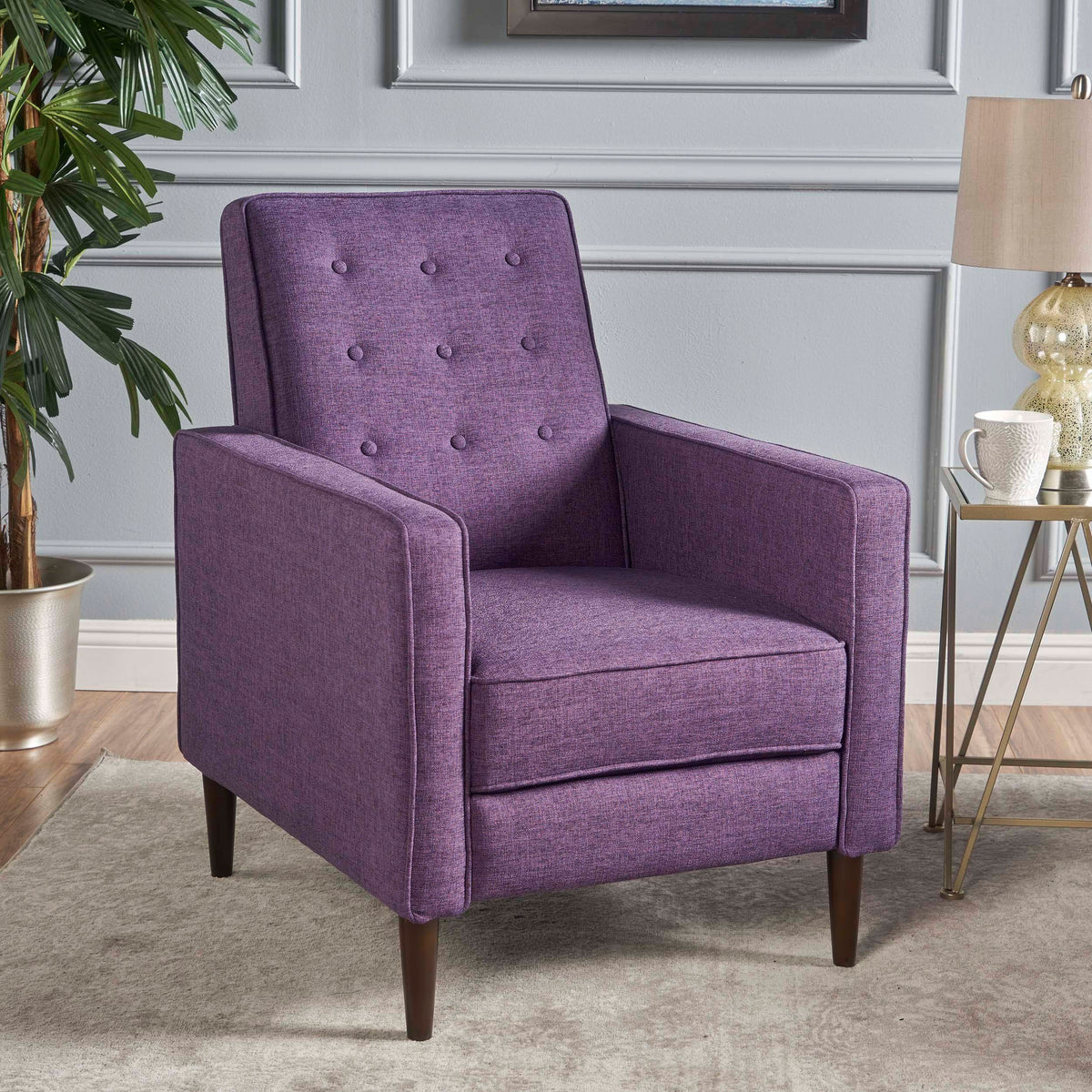 Mid-Century Modern Fabric Recliner Chair