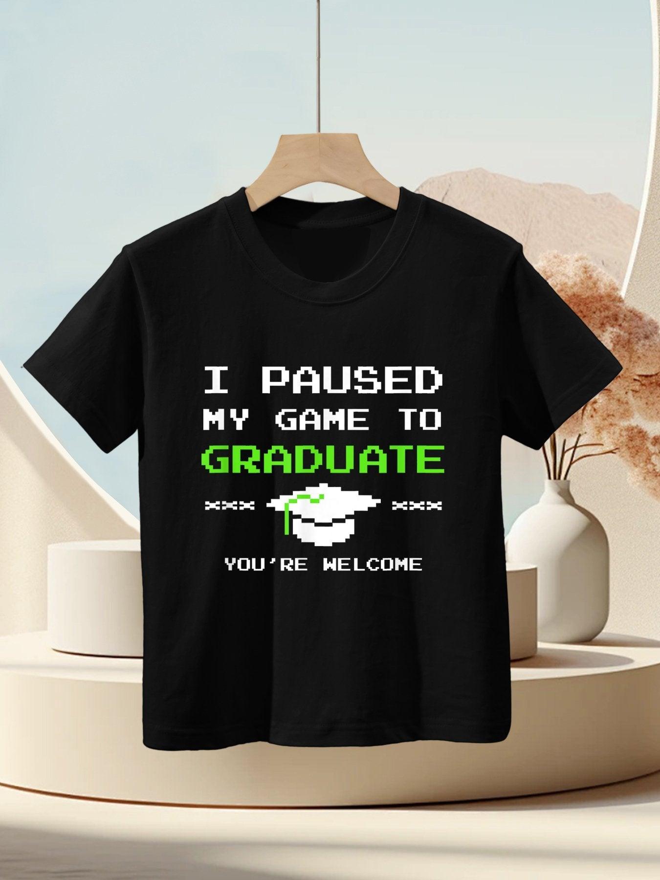 I Paused My Game to Graduate Funny Gamer Graduation Kids T-Shirt