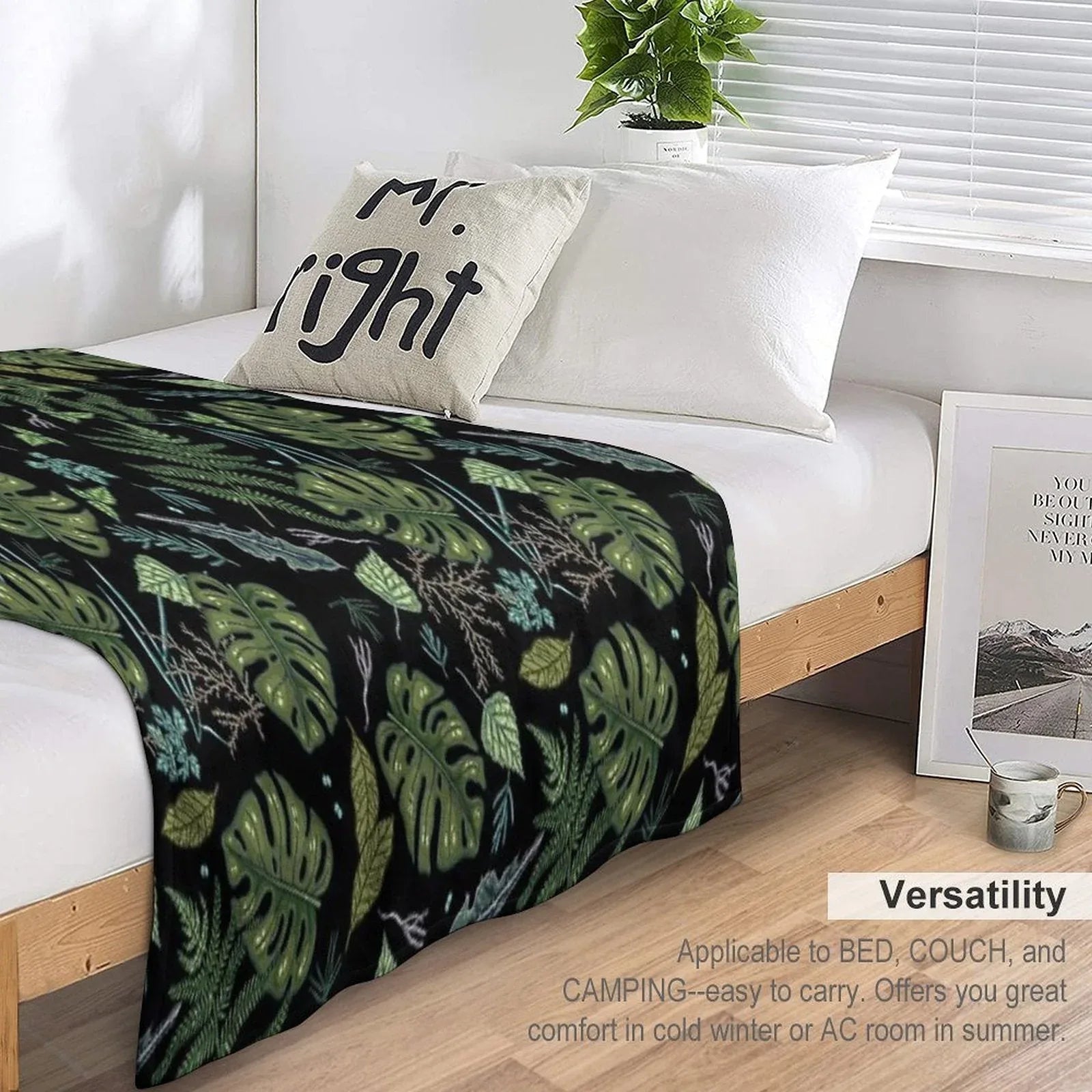 Green Summer Jungle Throw Blanket