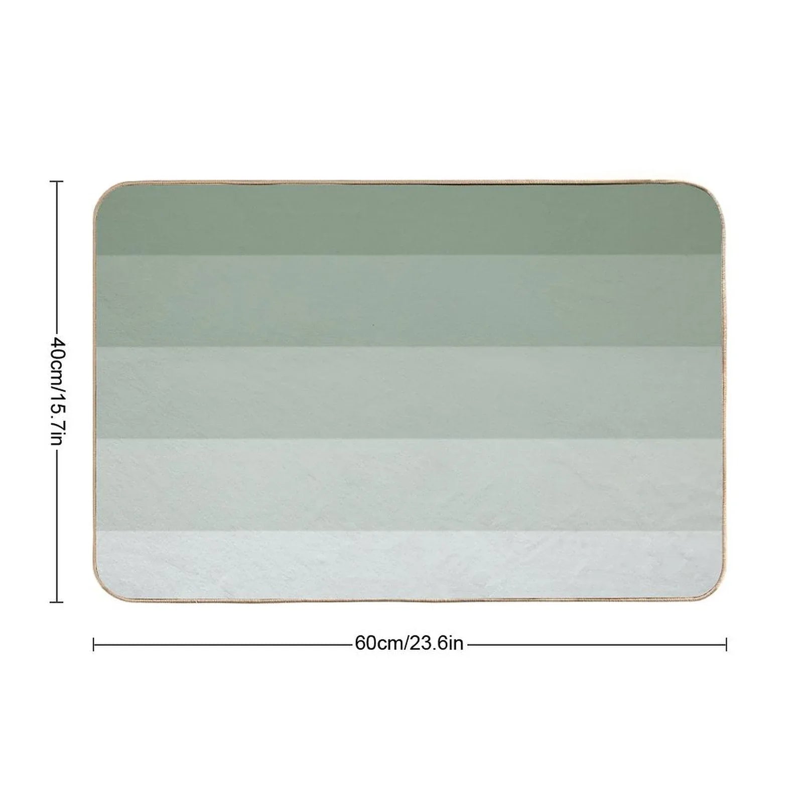 Sage Green Ombre Stripes Bath Mat