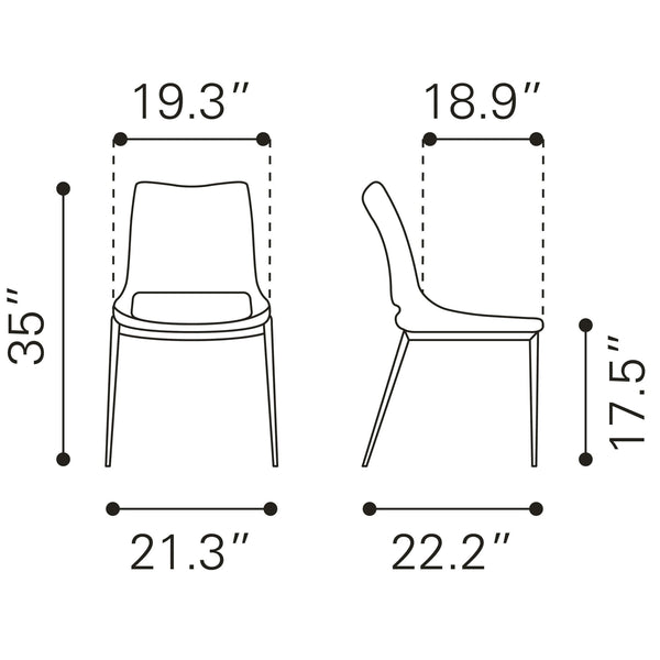 Ace Dining Chair (Set of 2) Brown & Walnut