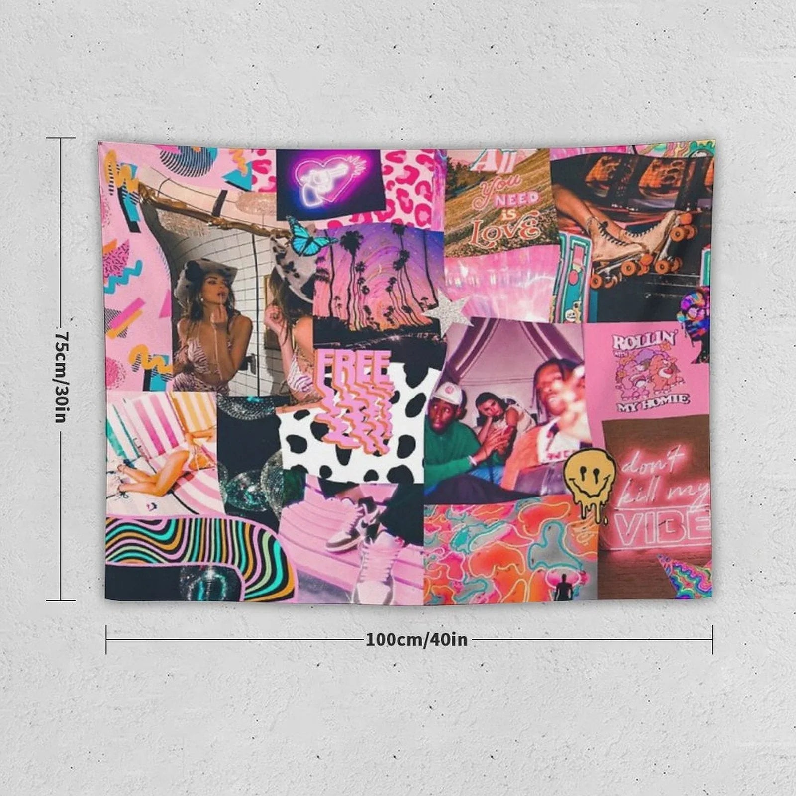Trippy Baby Collage Tapestry