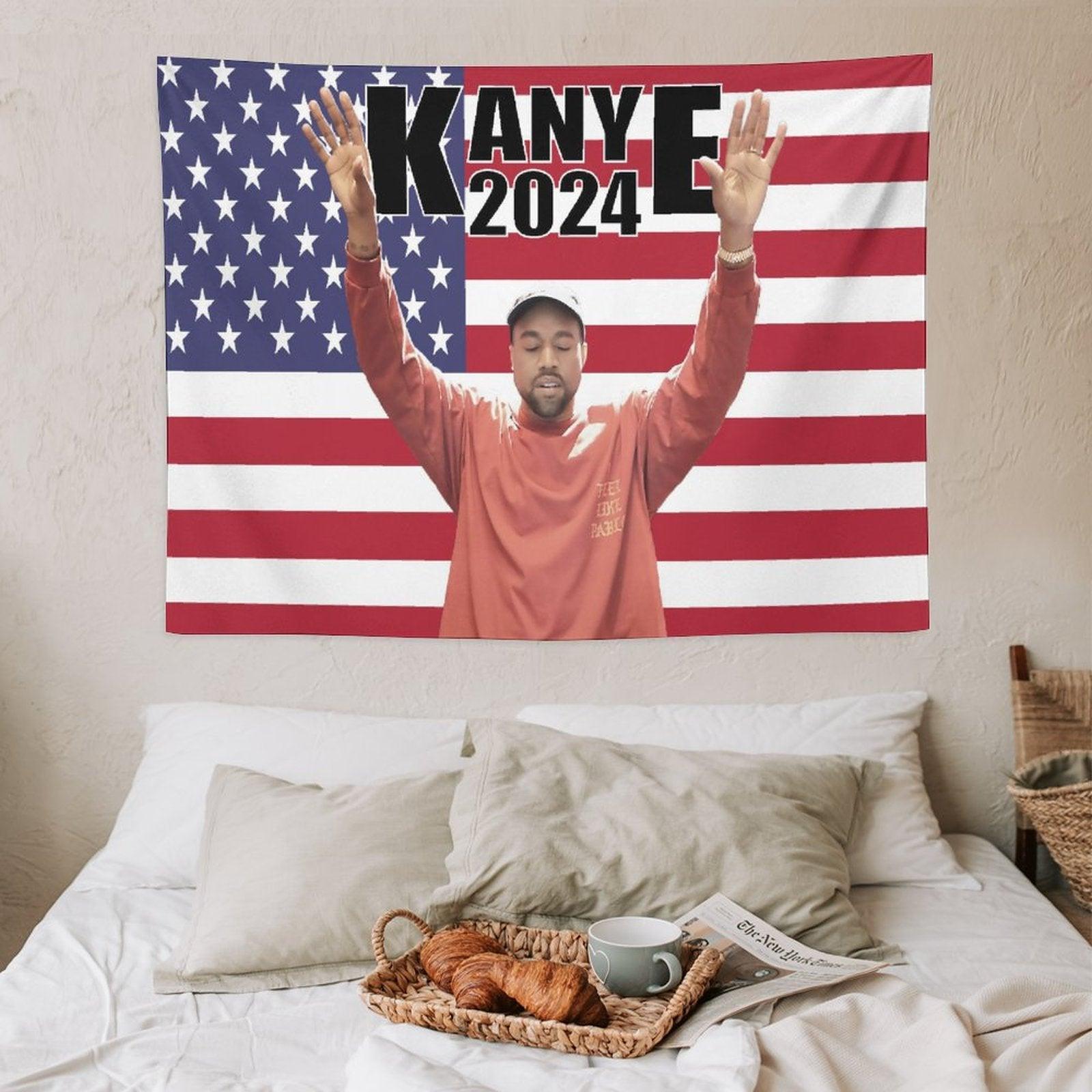 Kanye 2024 West  America Flag Tapestry
