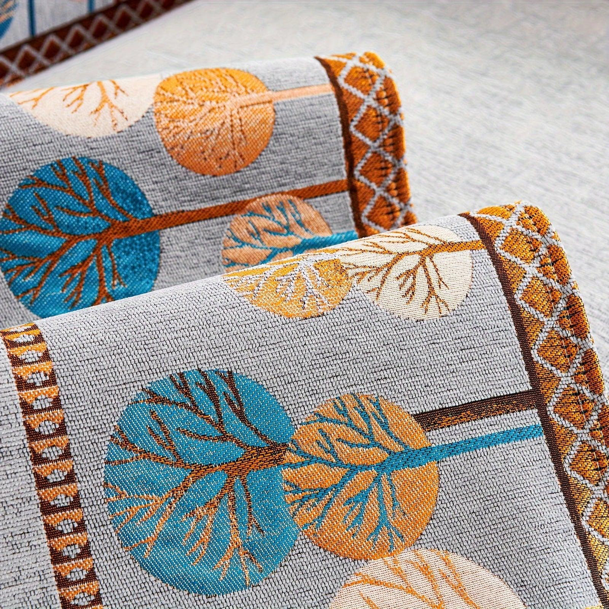 Pet Proof Couch Cover - Boho Chenille Sofa Cover with Tree Embroidery
