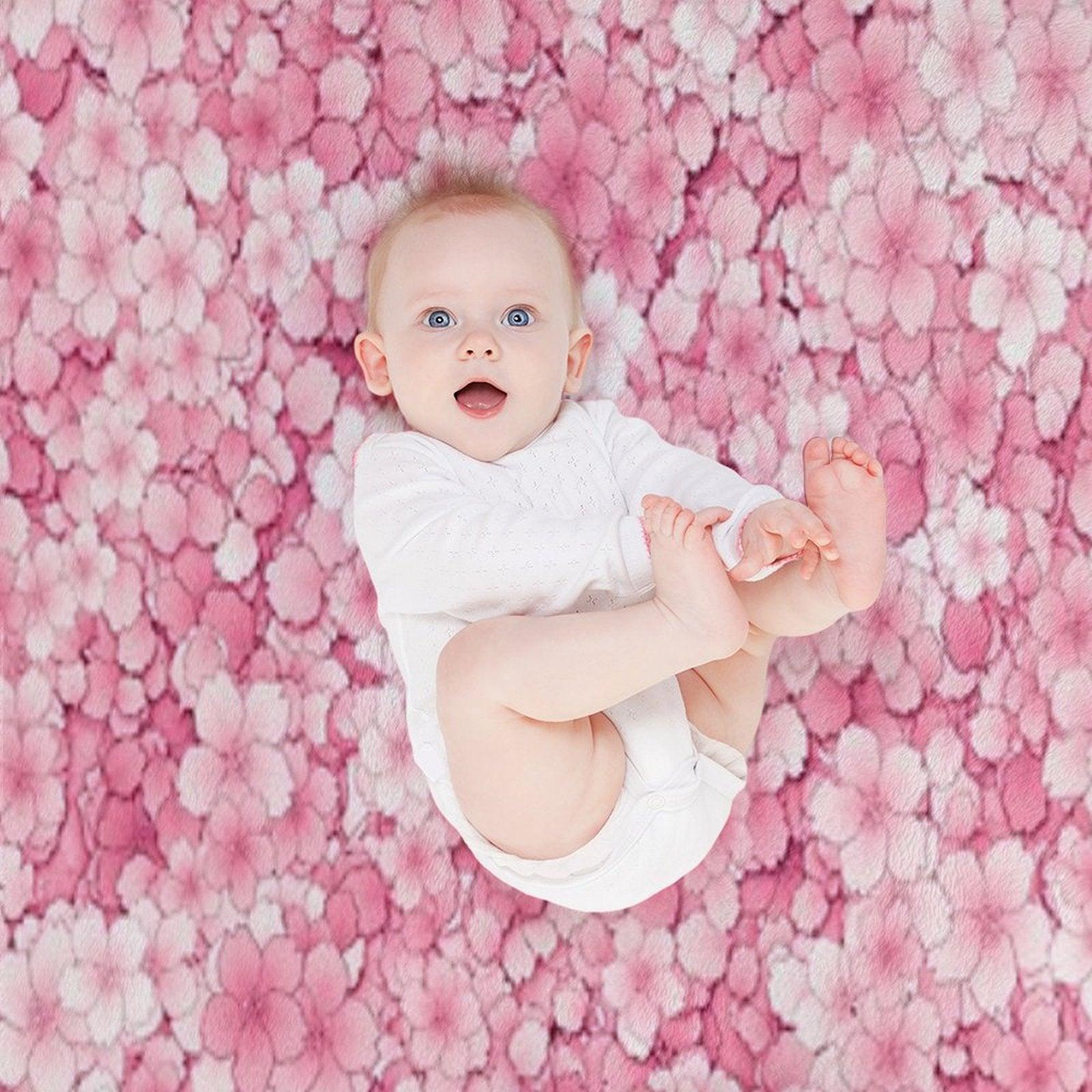 Falling Sakura Cherry Blossom Throw Blanket