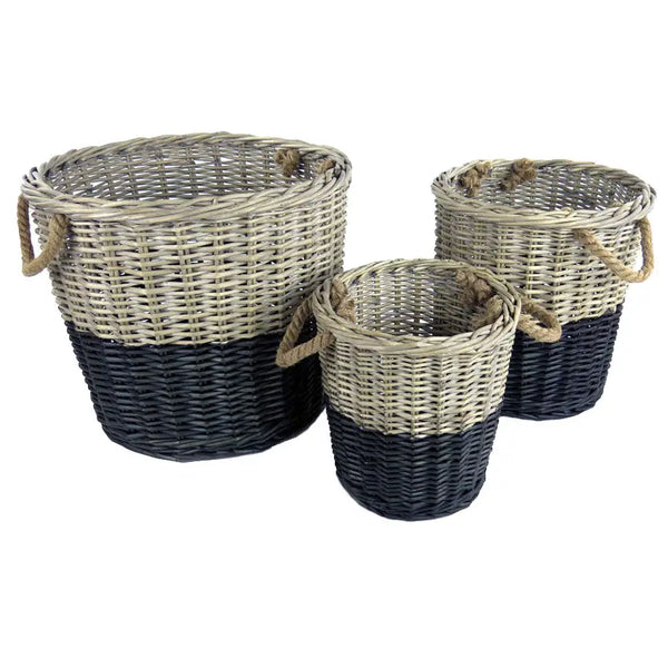 Willow Dipped Black Basket Set