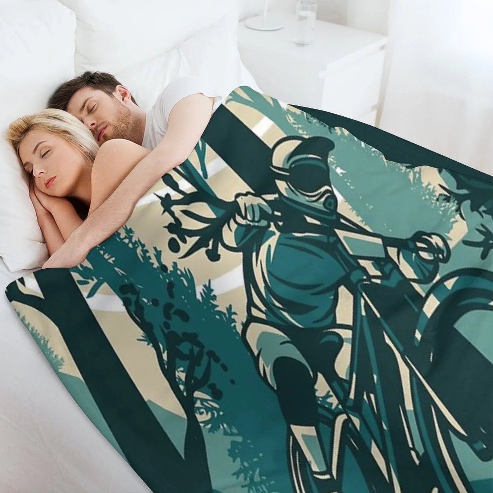 Mountain Biker Throw Blanket