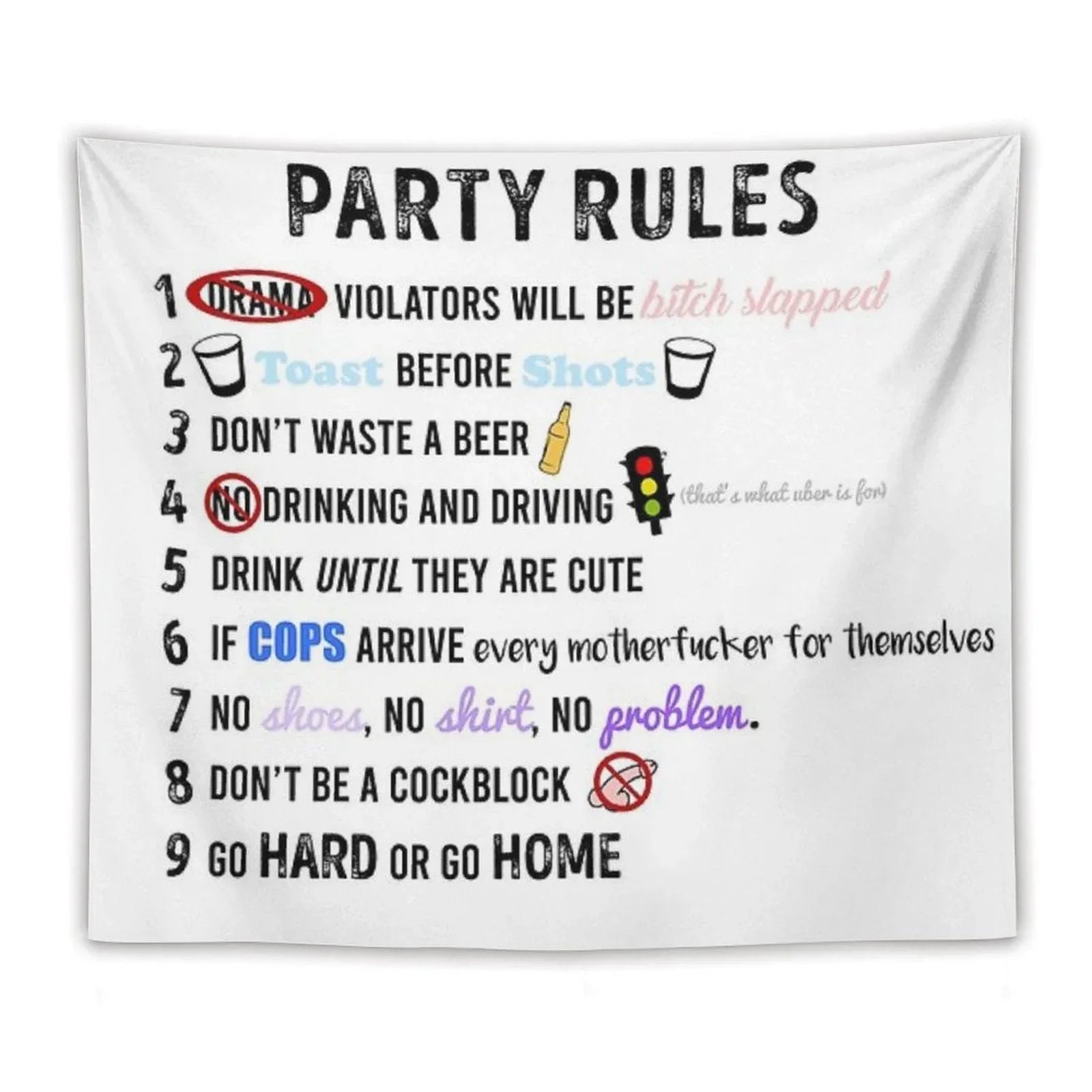 Party Rules Tapestry