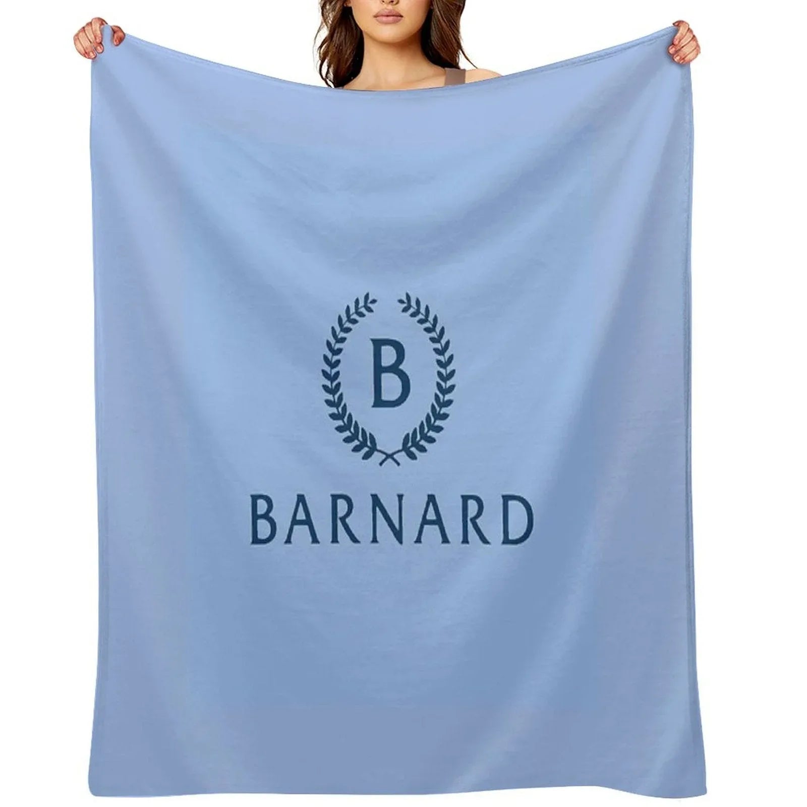 Barnard College Baby Blue Logo Throw Blanket