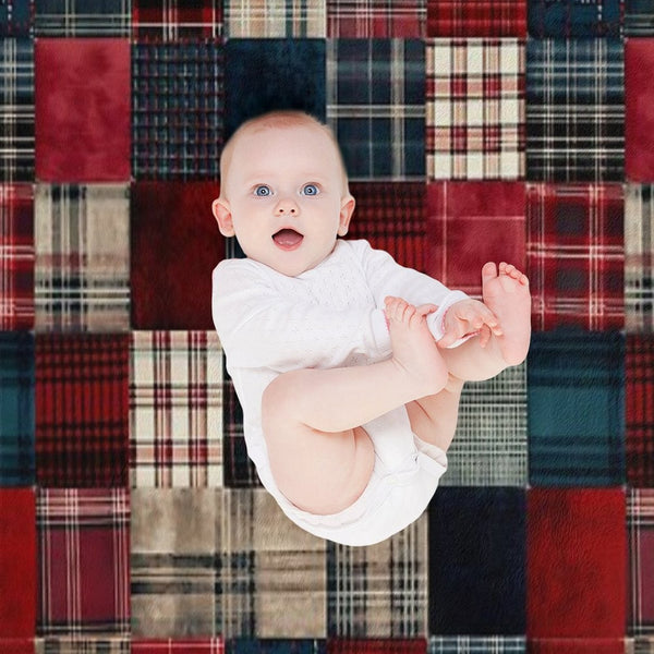 Cozy Multicolor Plaid Flannel Patchwork Wrinkle-free Throw Blanket