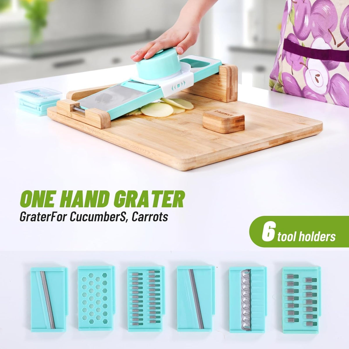 Adaptive One-Handed Cutting Board with Spikes & Bread Stops