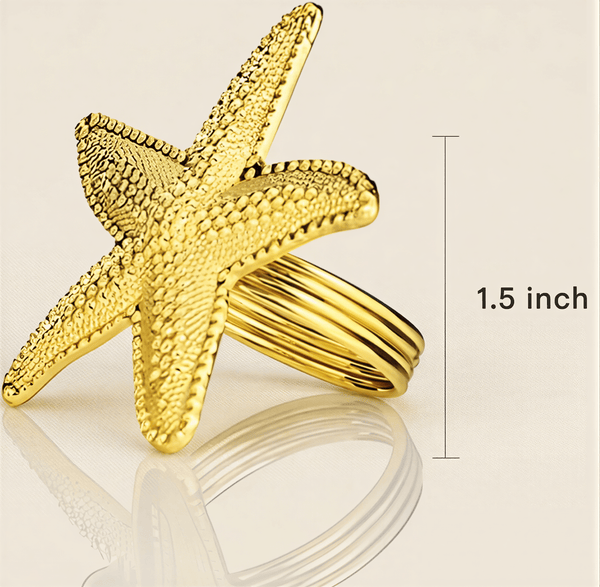 Gold Starfish Napkin Rings – Golden Star