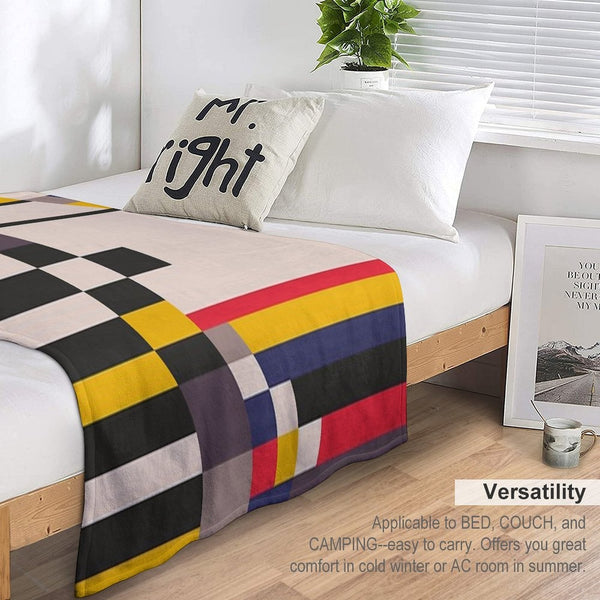 Geometric Design - Bauhaus Inspired Plush Throw Blanket