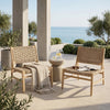 Noreen Club Chair Acacia Wood and Wicker Woven - Light Brown,Light Teak