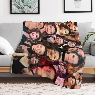 Aubrey Plaza Photo Collage Throw Blanket