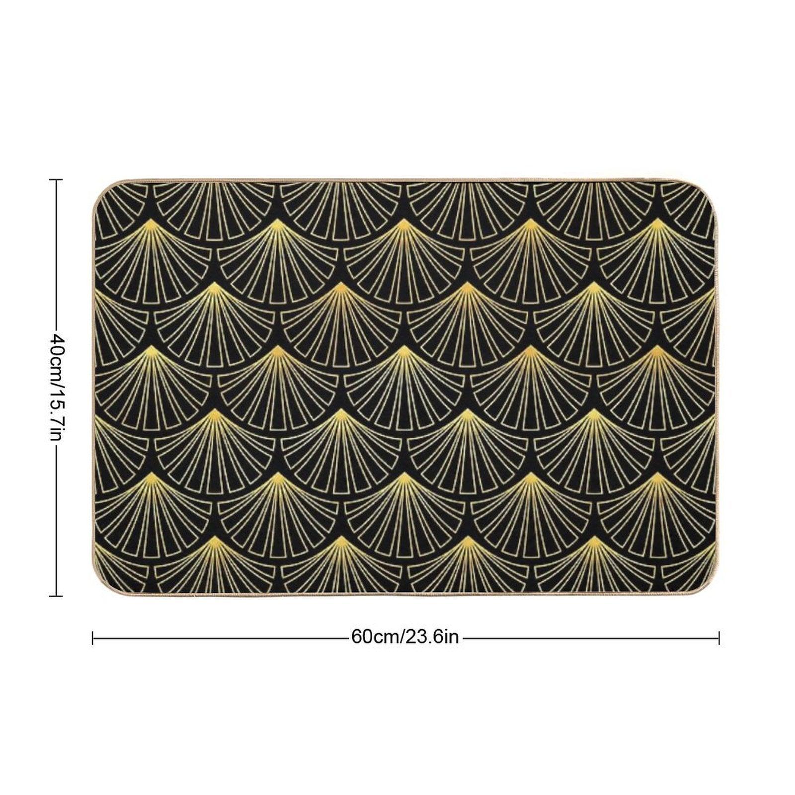 (Faux) Singapore Art Deco Motif Pattern  Non-Slip Bath Mat