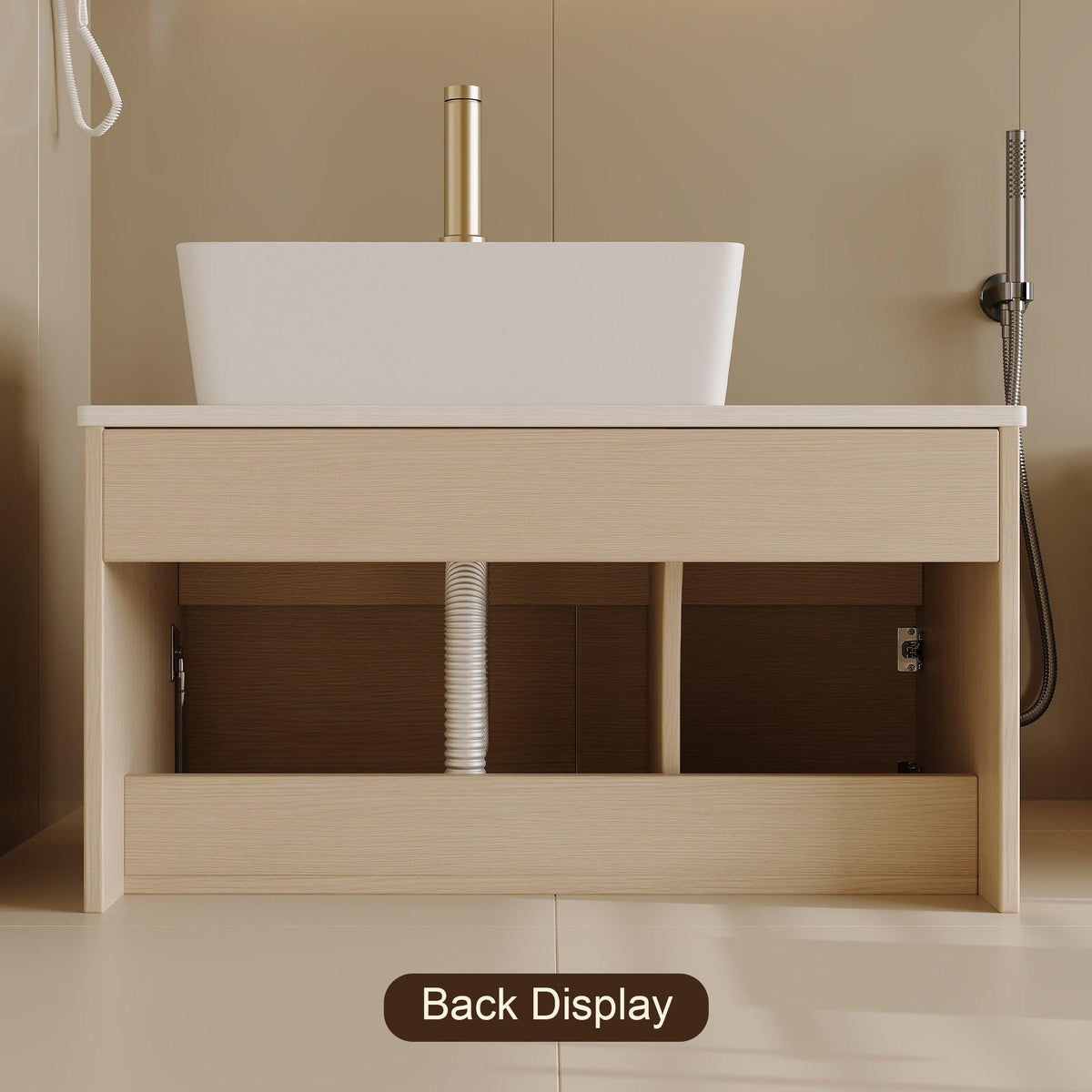 31.5 Inches Floating Single Small Bathroom Vanity with Sink