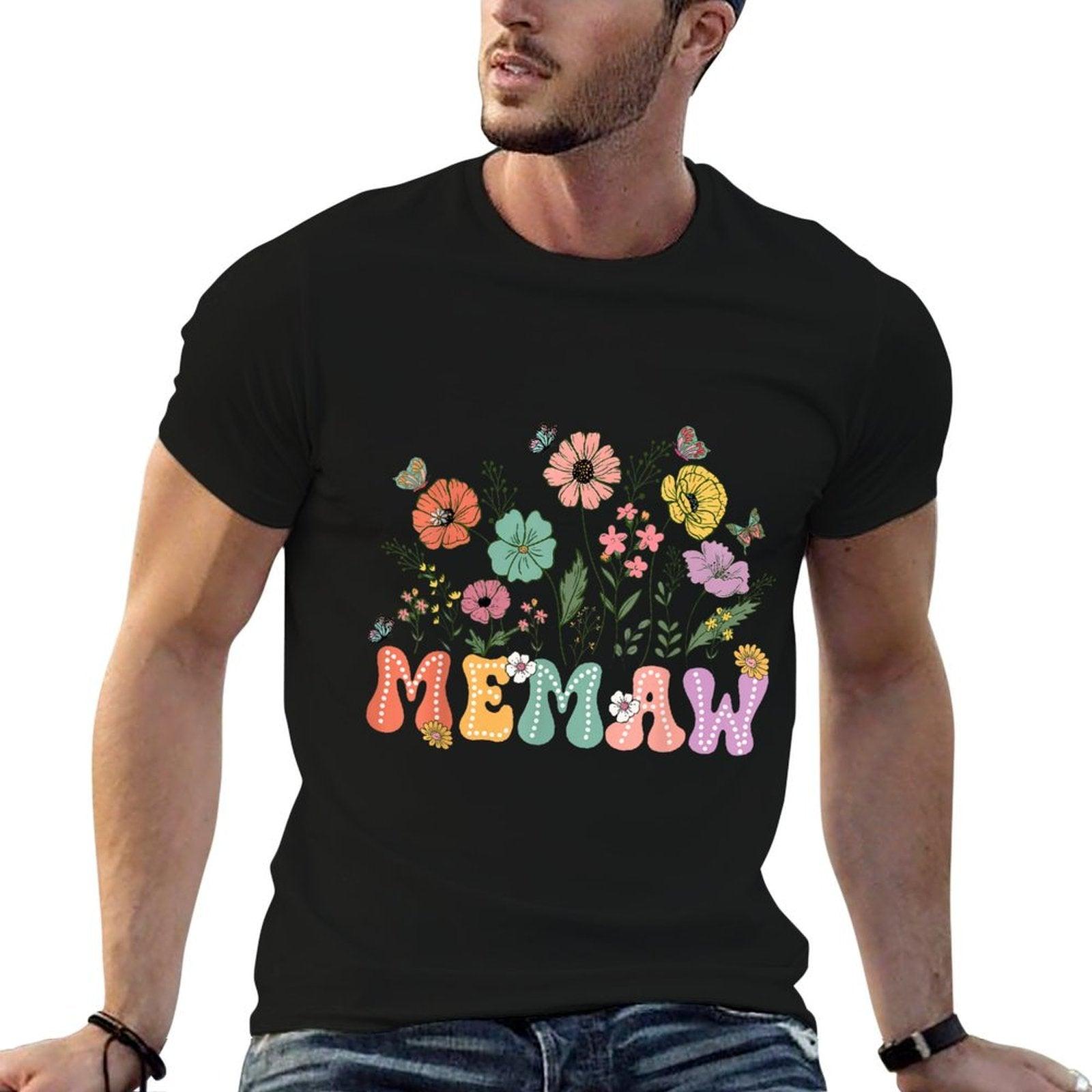 Memaw Mothers Day For Grandma Wildflower Floral Women T-Shirt