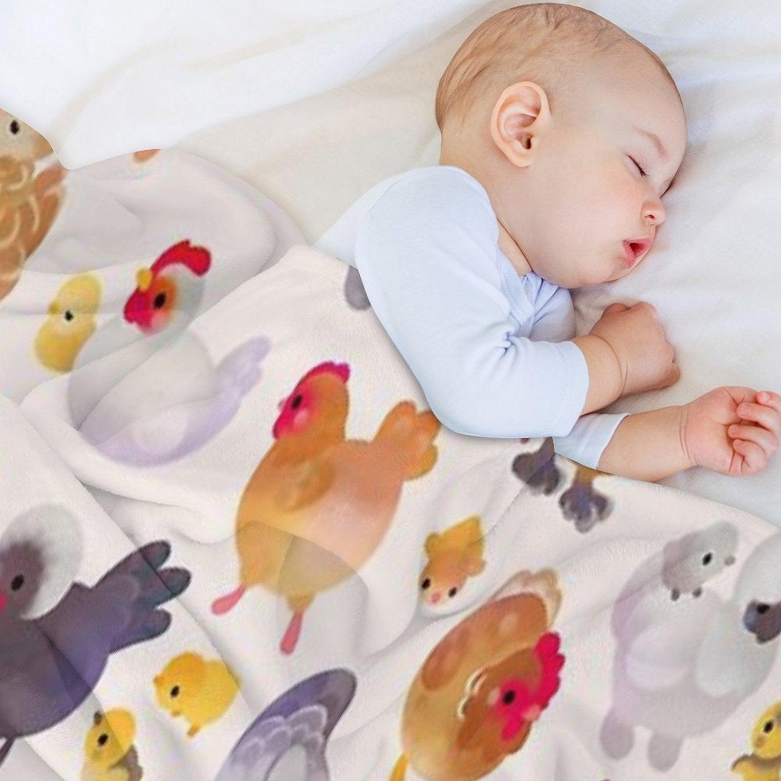 Chicken And Chick - Pastel Throw Blanket