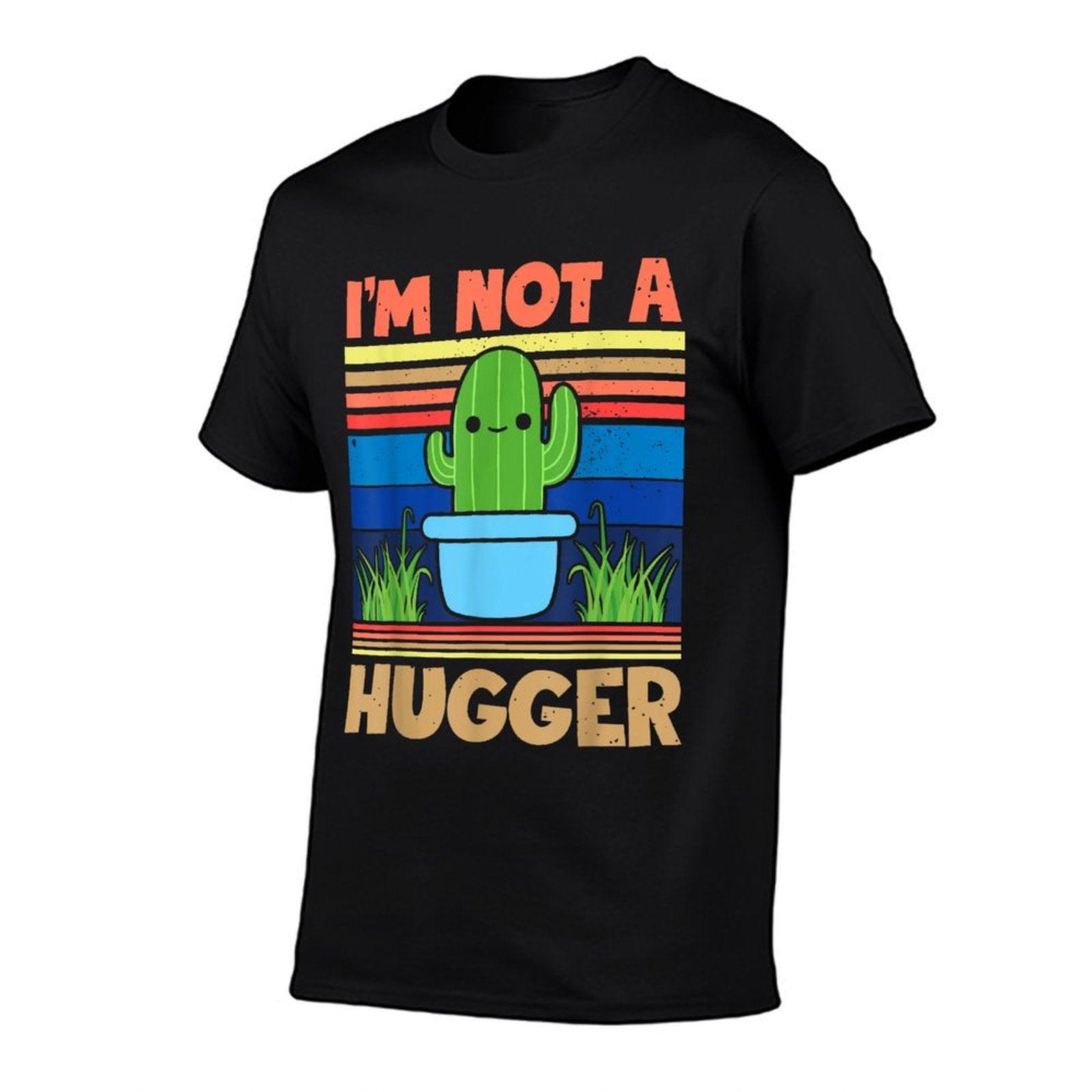 Im Not A Hugger Cactus Gifts Im Not A Hugger Cactus, Men's Unisex, Black, Small,, Graphic, Crew Neck, Classic Fit, Pullover, T-Shirt