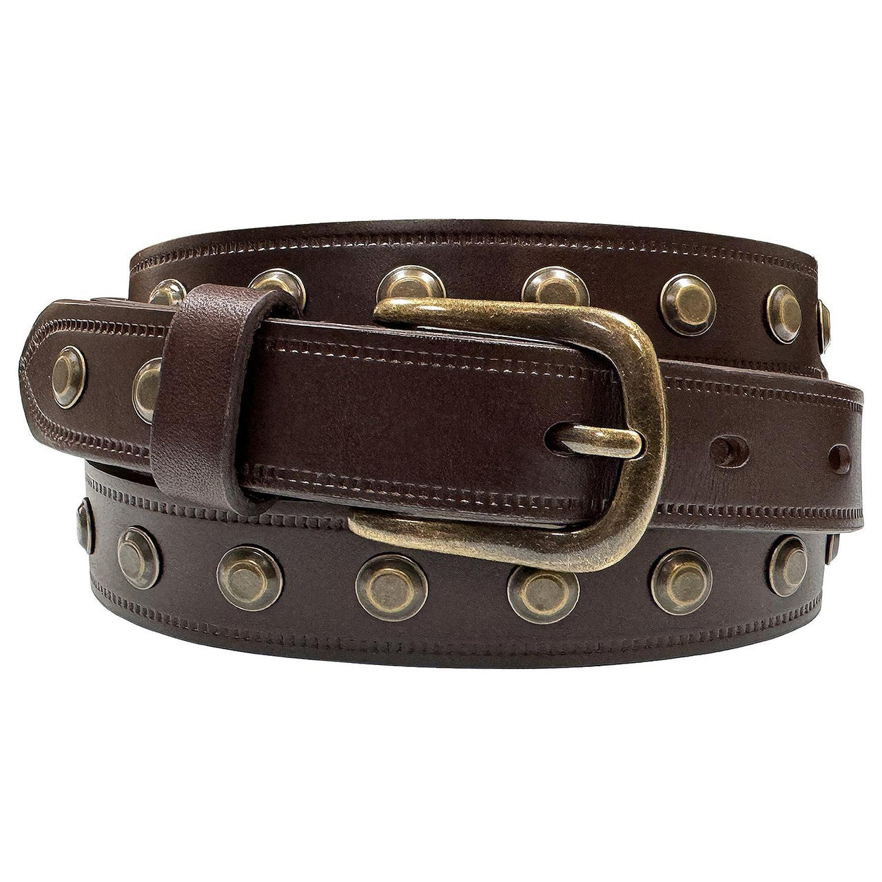 Women 100% Genuine Leather Studded Punk Jean Belts