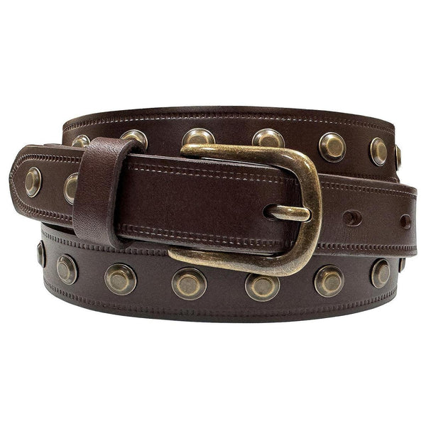 Women 100% Genuine Leather Studded Punk Jean Belts