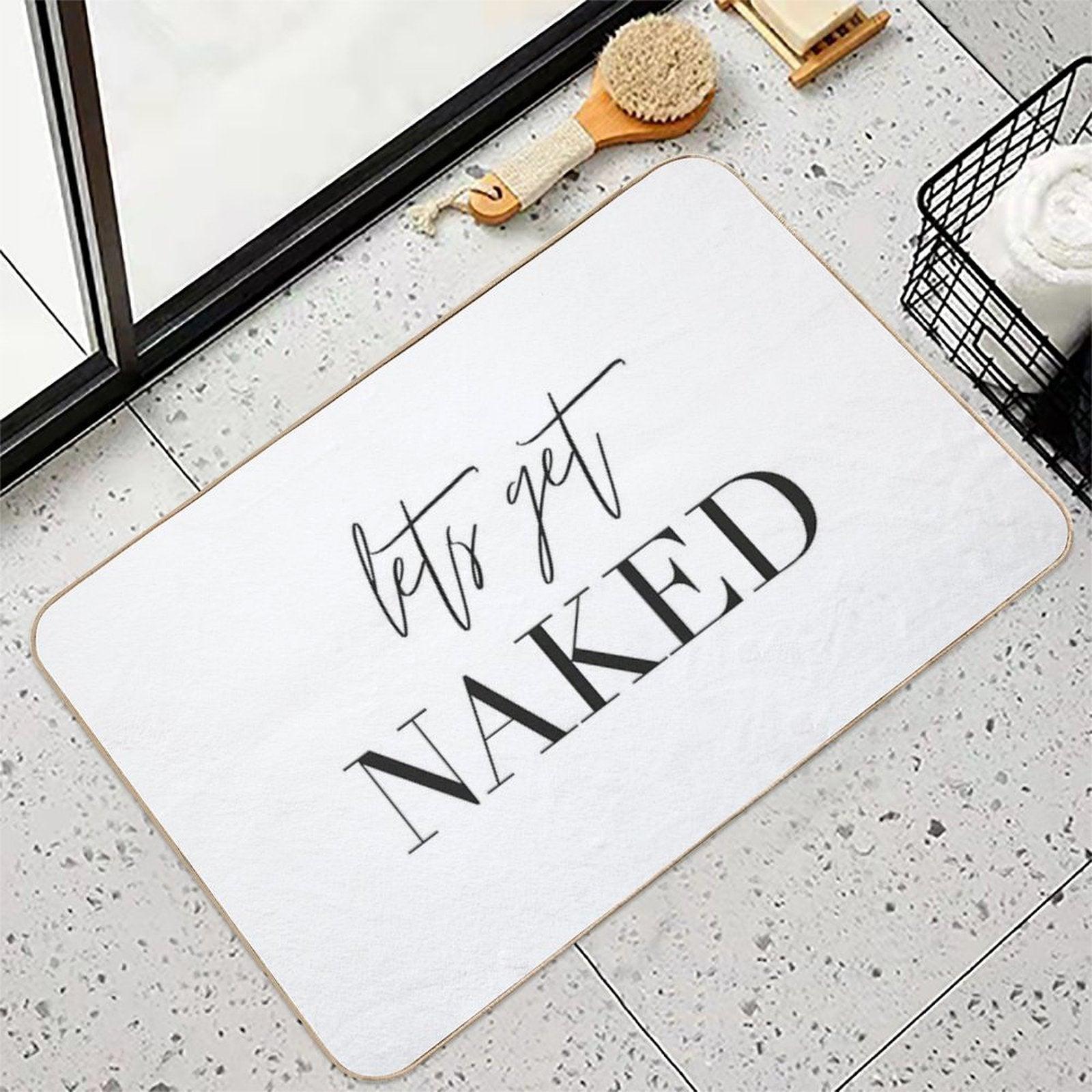 Lets Get Naked, Bathroom, Fun, Bathroom Deco, Bathroom Shower Curtain, Bathroom Rug, Bathroom Fun Bath Mat