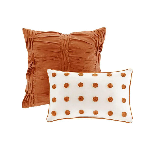Brooklyn Cotton Jacquard Comforter Set with Euro Shams and Throw Pillows - Gifts for You 'n Me