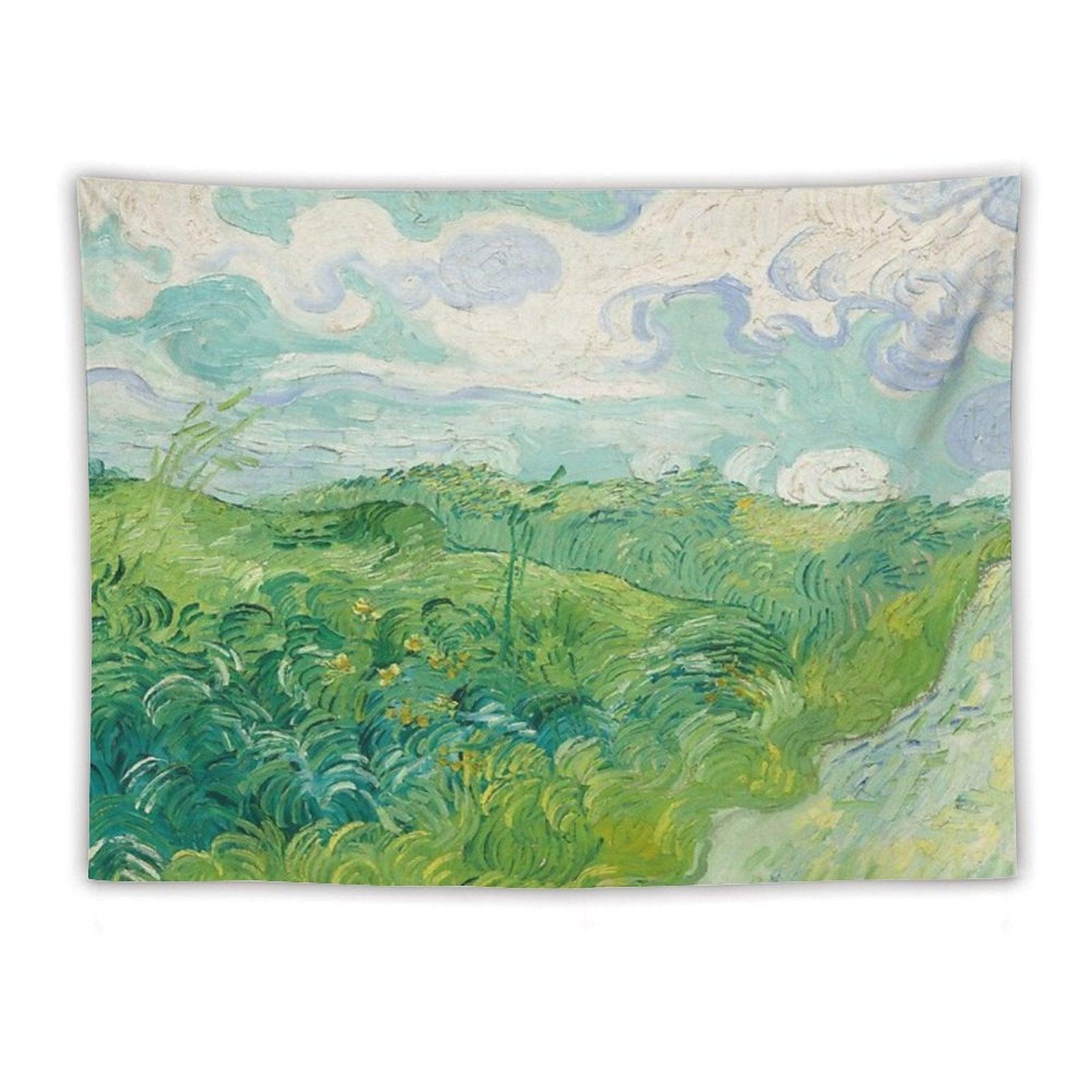 Vincent Van Gogh Green Wheat Fields, Auvers 1890 Painting Tapestry