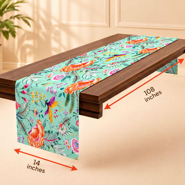 Green Pink Table Runner – Chintz Floral