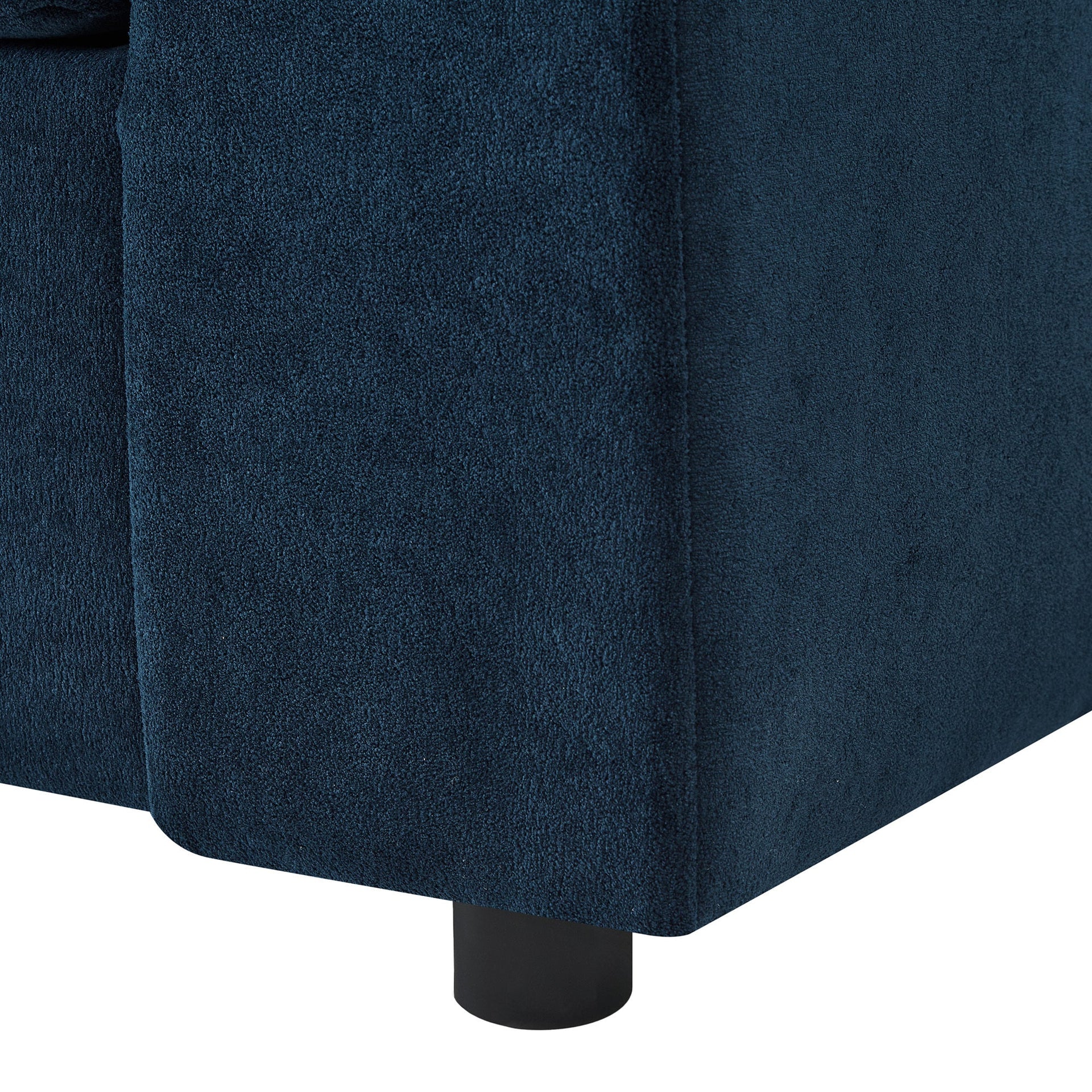 Modern Style Armchair Chaise Lounge  with Movable Storage Ottoman, USB Ports, and Cup Holders