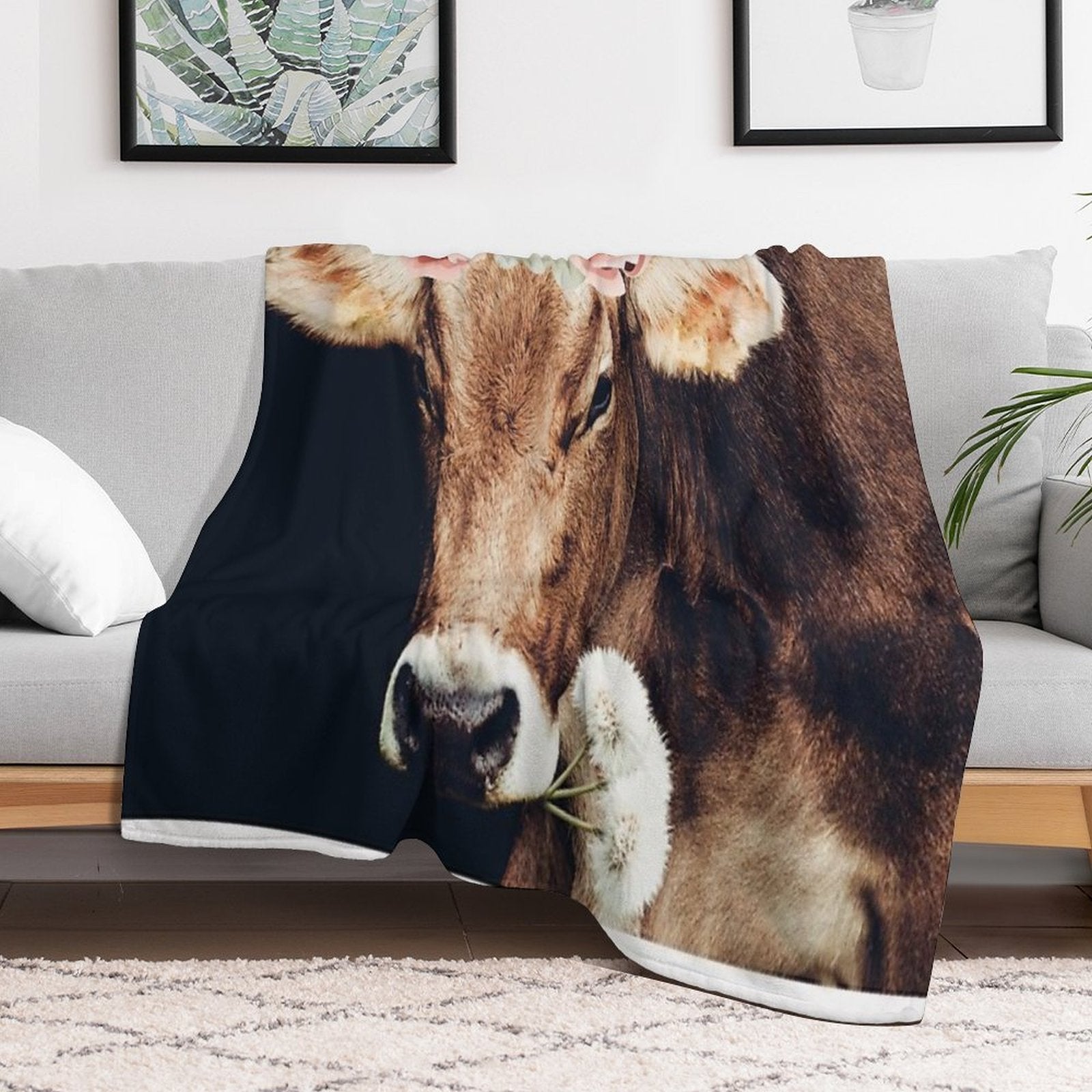 Glamour Cow Versatility Throw Blanket