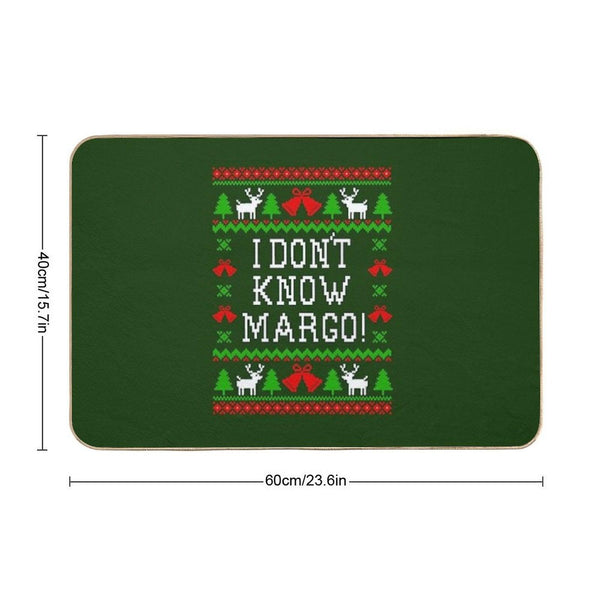 I Don't Know Margo! Christmas Vacation Quote - Ugly Christmas Sweater Style Bath Mat