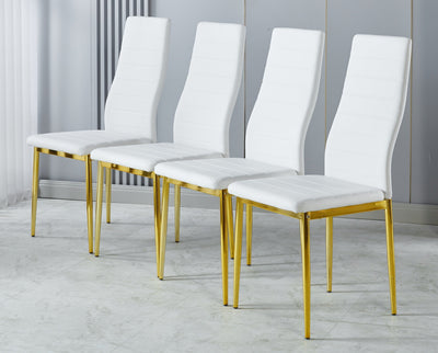 chair  set of 4,GOLDEN COLOR LEG,WHITE SEAT
