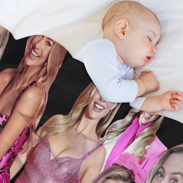 HIGH QUALITY Margot Robbie Photo Collage All-season Throw Blanket