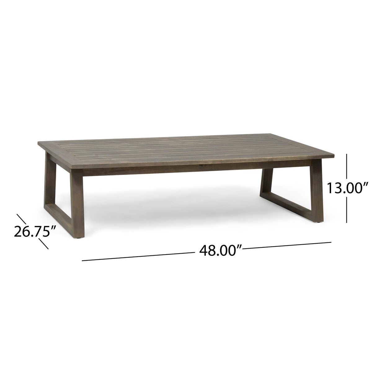 Grey Acacia Wood Outdoor Loveseat and a Table