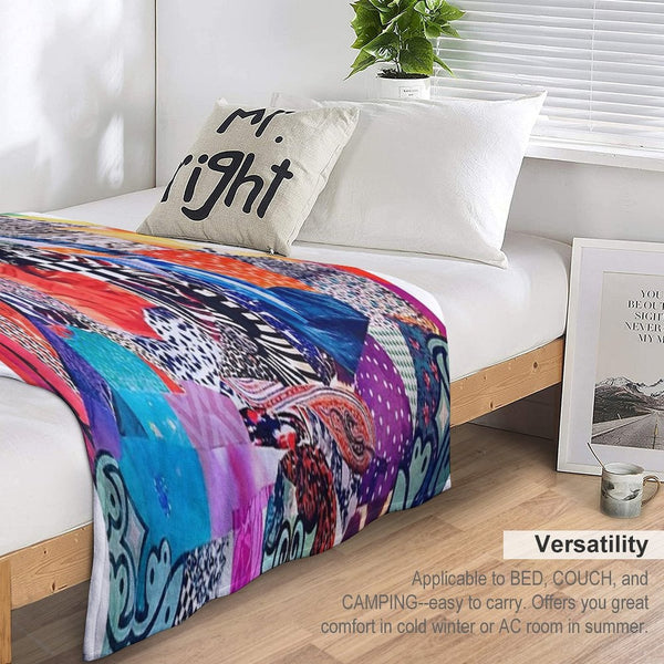 Mixed Print Uno Compact Throw Blanket