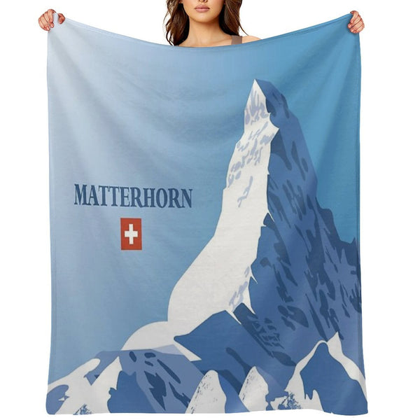 Matterhorn,Zermatt,Switzerland,Ski Poster Sustainable Throw Blanket