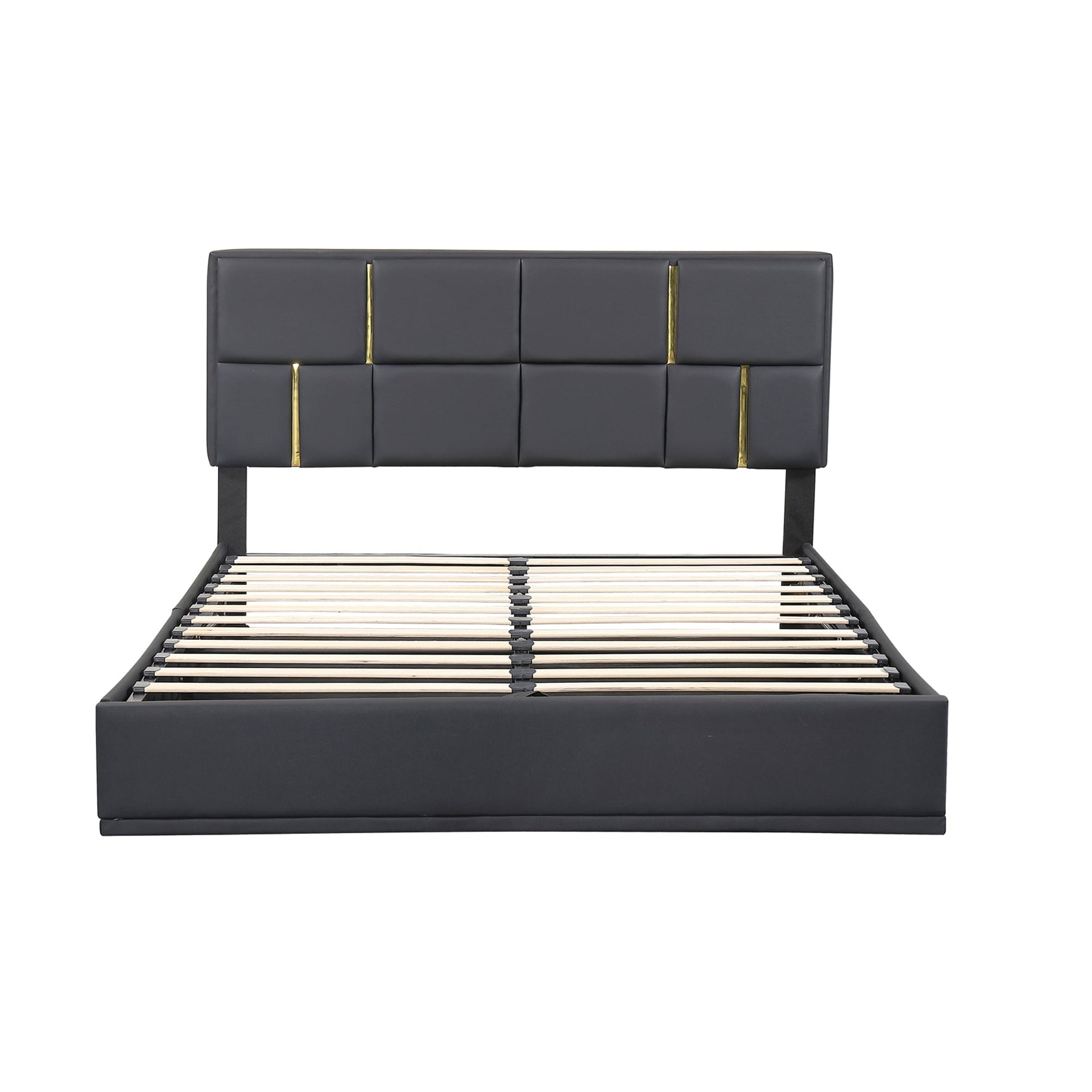 2-Pieces Bedroom Sets, Queen Size Upholstered Platform Bed with Hydraulic Storage System BLAKHOM