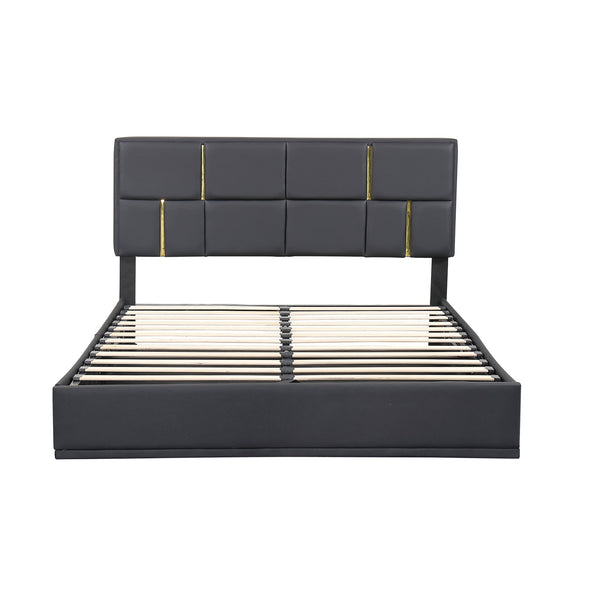 2-Pieces Bedroom Sets, Queen Size Upholstered Platform Bed with Hydraulic Storage System BLAKHOM