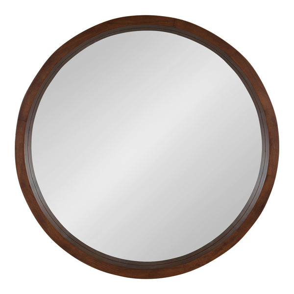 Hutton Round Wood Wall Mirror