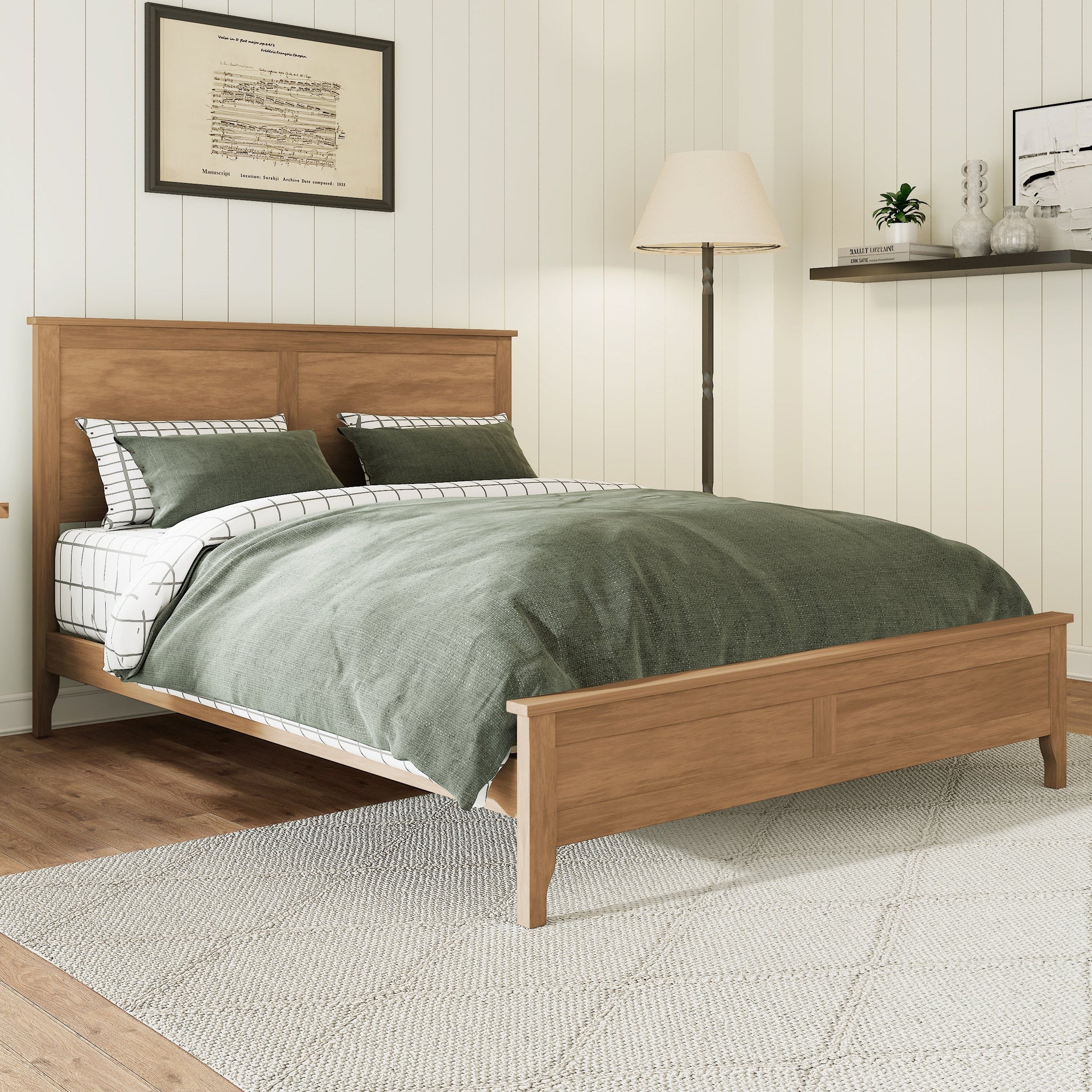Modern Solid Wood Full Size Platform Bed
