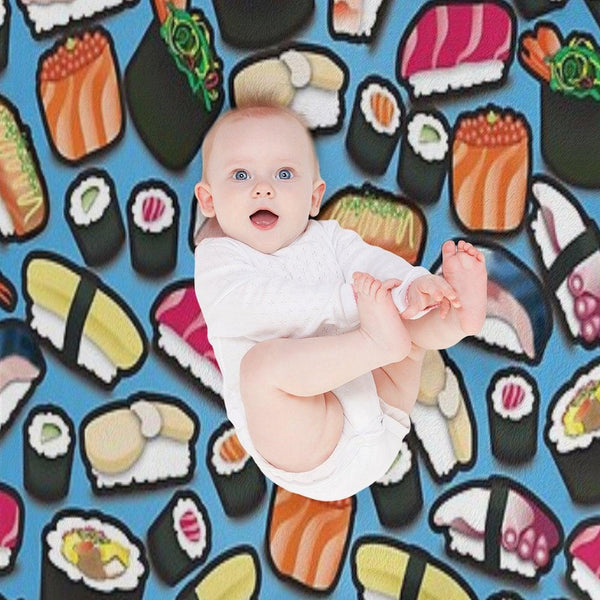 Blue Sushi Throw Blanket
