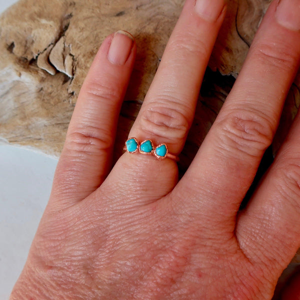 Raw Turquoise Ring – Grounded Confidence Healing Aura | By Blackbird & Sage