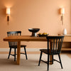 Windsor Spindle Back Dining Chair Armless Black Wood