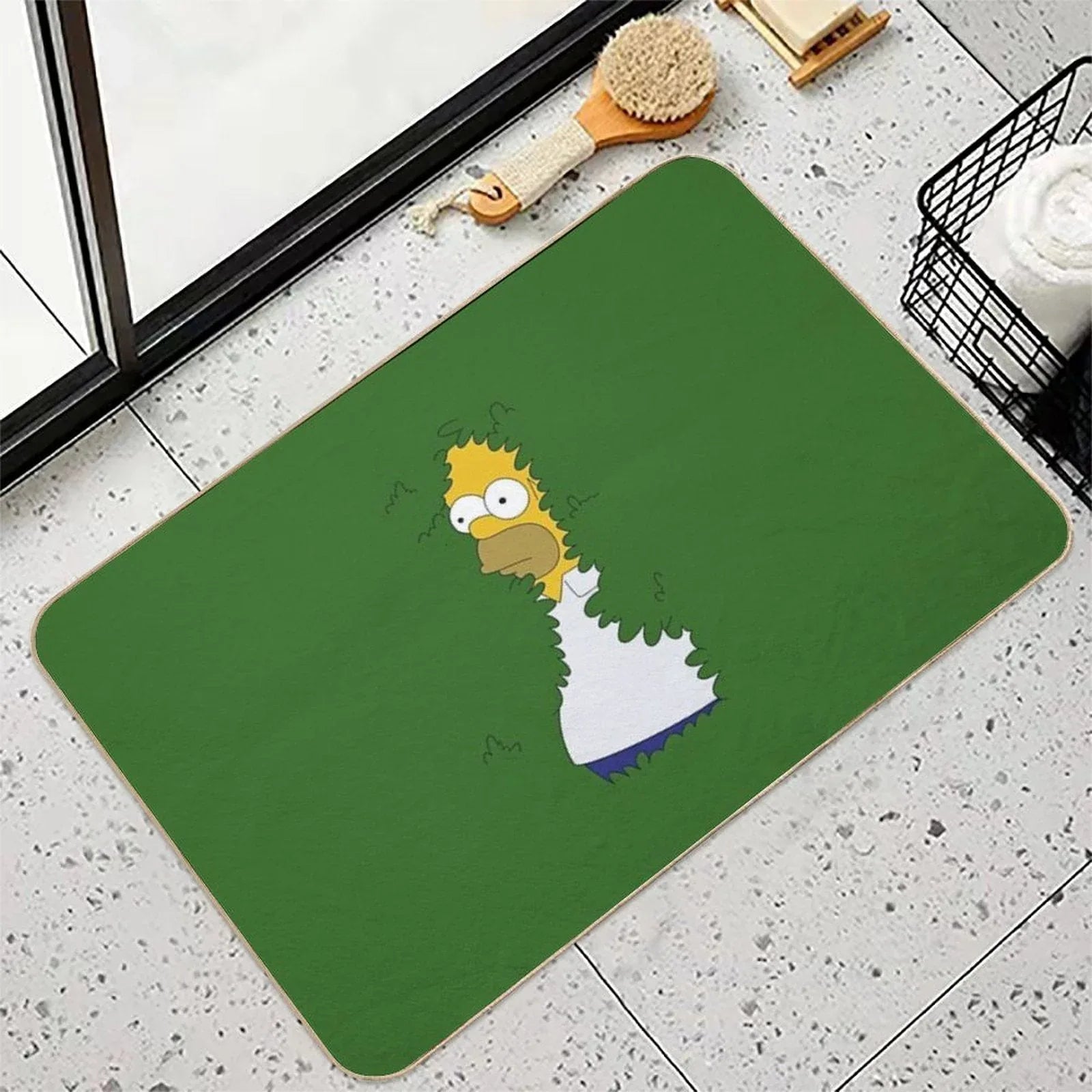 Homer In The Bushes Bath Mat