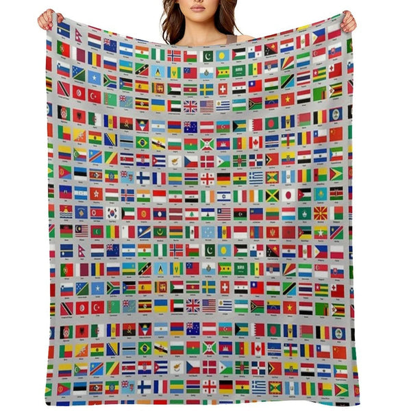 All of The Current World Flags Every Nation Throw Blanket