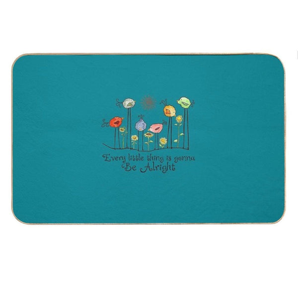 Every Little Thing Is Gonna Be Alright Bird Andunflower Bath Mat