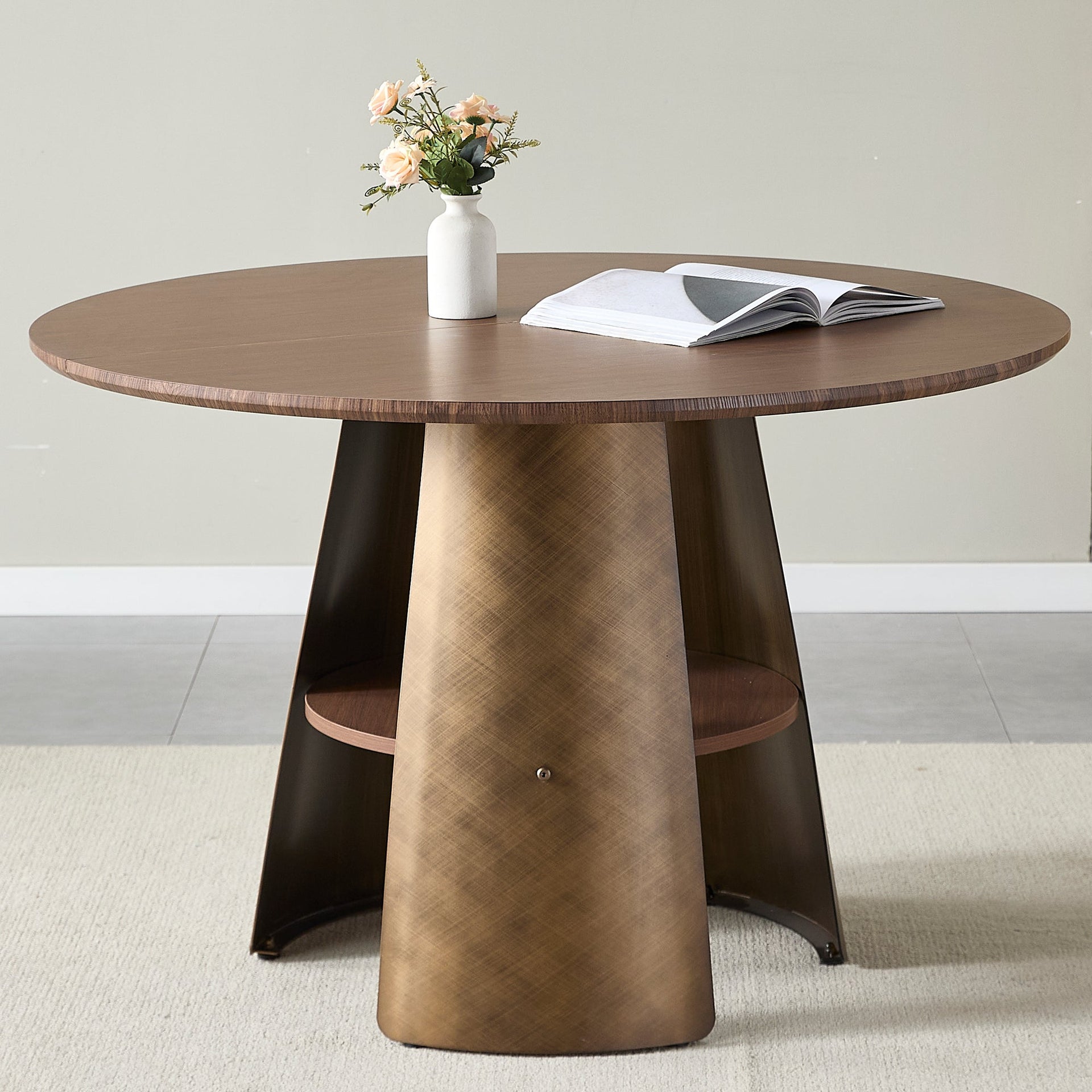 47.25 Inch  Retro Style Round Dining Table