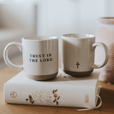 Cross Stoneware Coffee Mug - Home Decor & Gifts